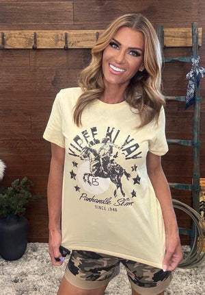 Pale yellow graphoc tee