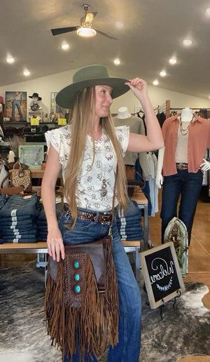 Branded Ruffled Sleeve Blouse