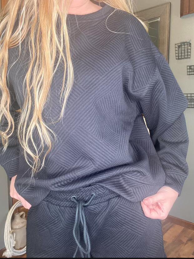 Textured Sweatshirt Top