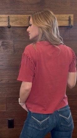 West is Best Graphic Tee With Fringe