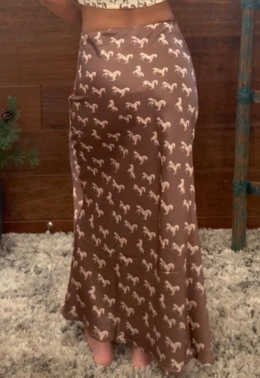 Western Horse Print Skirt