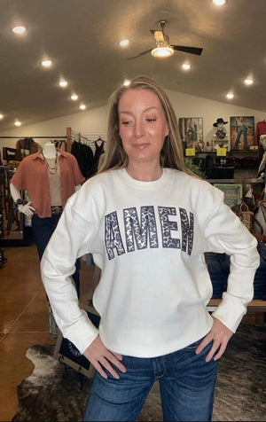 Amen Leopard Applique Sweatshirt