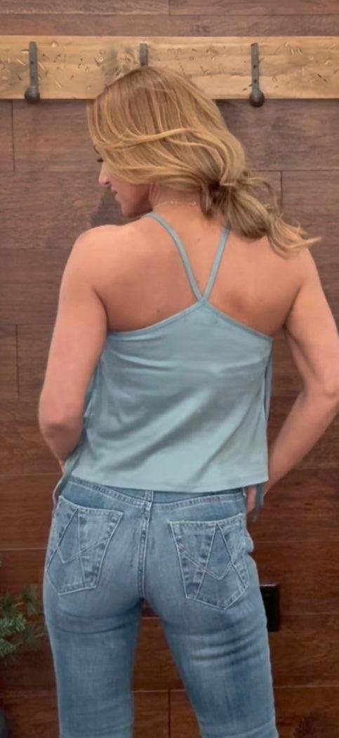 Microsuede Fringe Tank Top