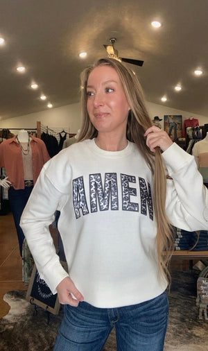 Amen Leopard Applique Sweatshirt