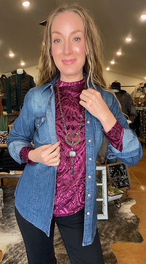 Women's Long Sleeve Denim Shirt