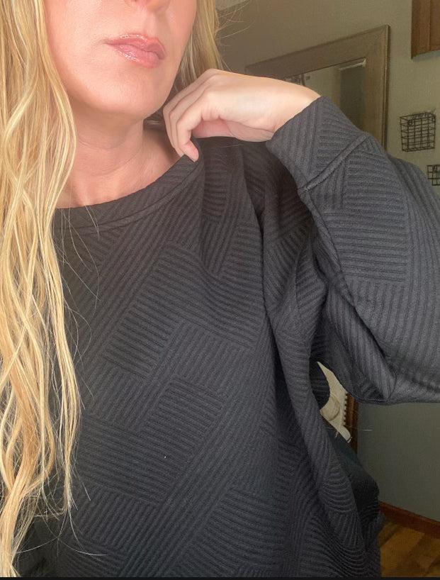Textured Sweatshirt Top