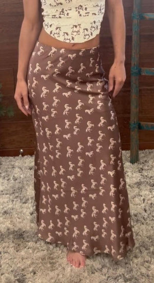 Western Horse Print Skirt