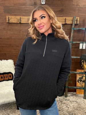 CINCH WOMEN'S BLACK 1/4 ZIP PULLOVER