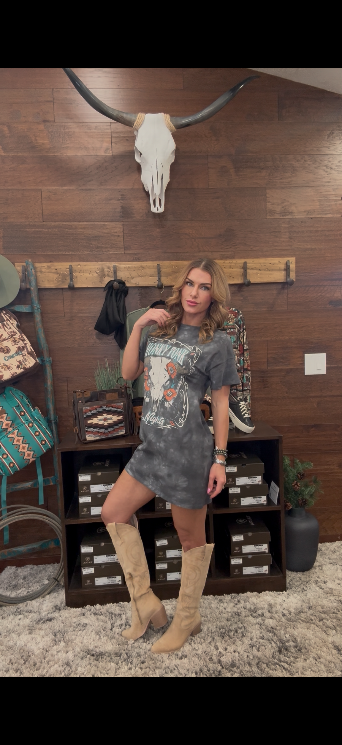 Womens Honkey Tonk Graphic T-Shirt Dress