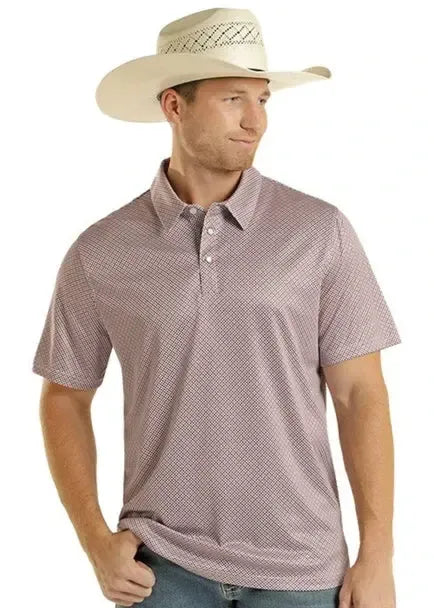 Mens Short Sleeve Polo Snap