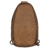 Brown leather sling bag on a white background