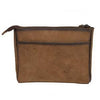 Brown leather pouch on a white background