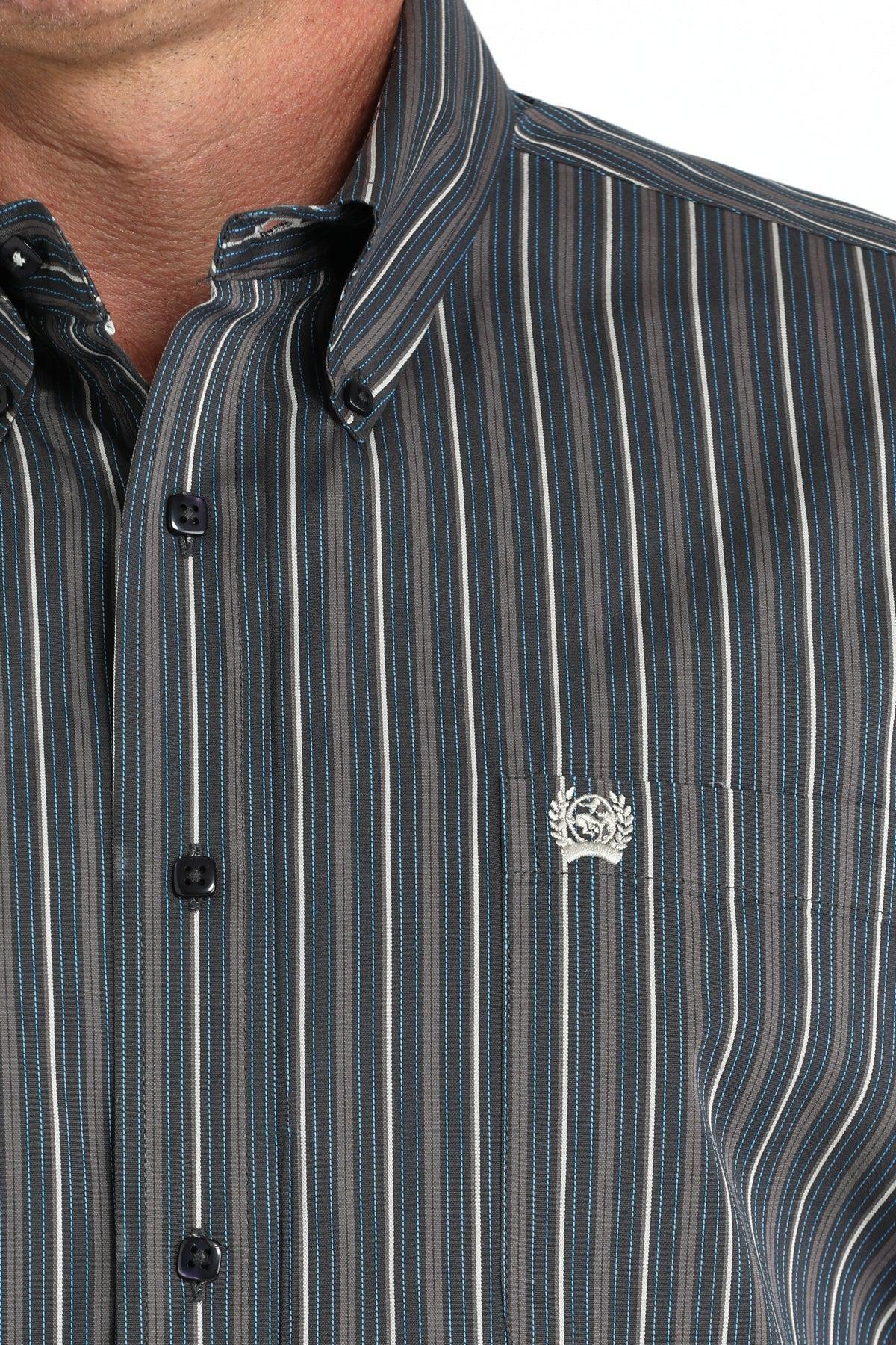Cinch Men's Charcoal Striped Western Shirt