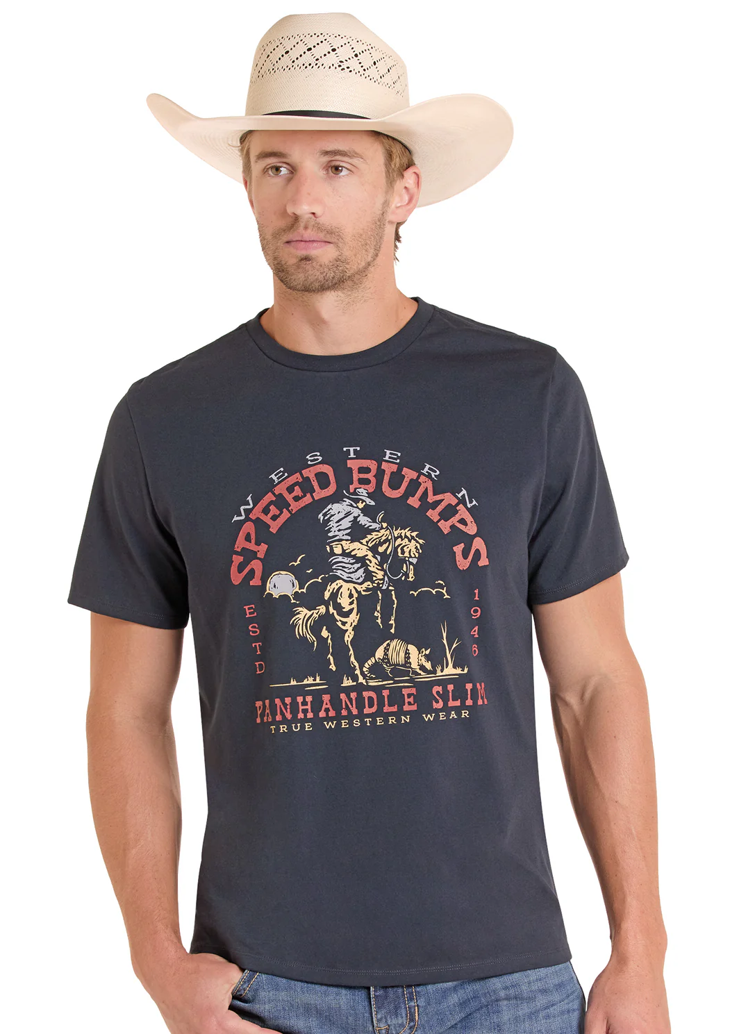Panhandle Slim Men's Speed Bumps Black Graphic T-Shirt