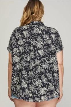 CASSIE DROP SHOULDER PRINTED TOP