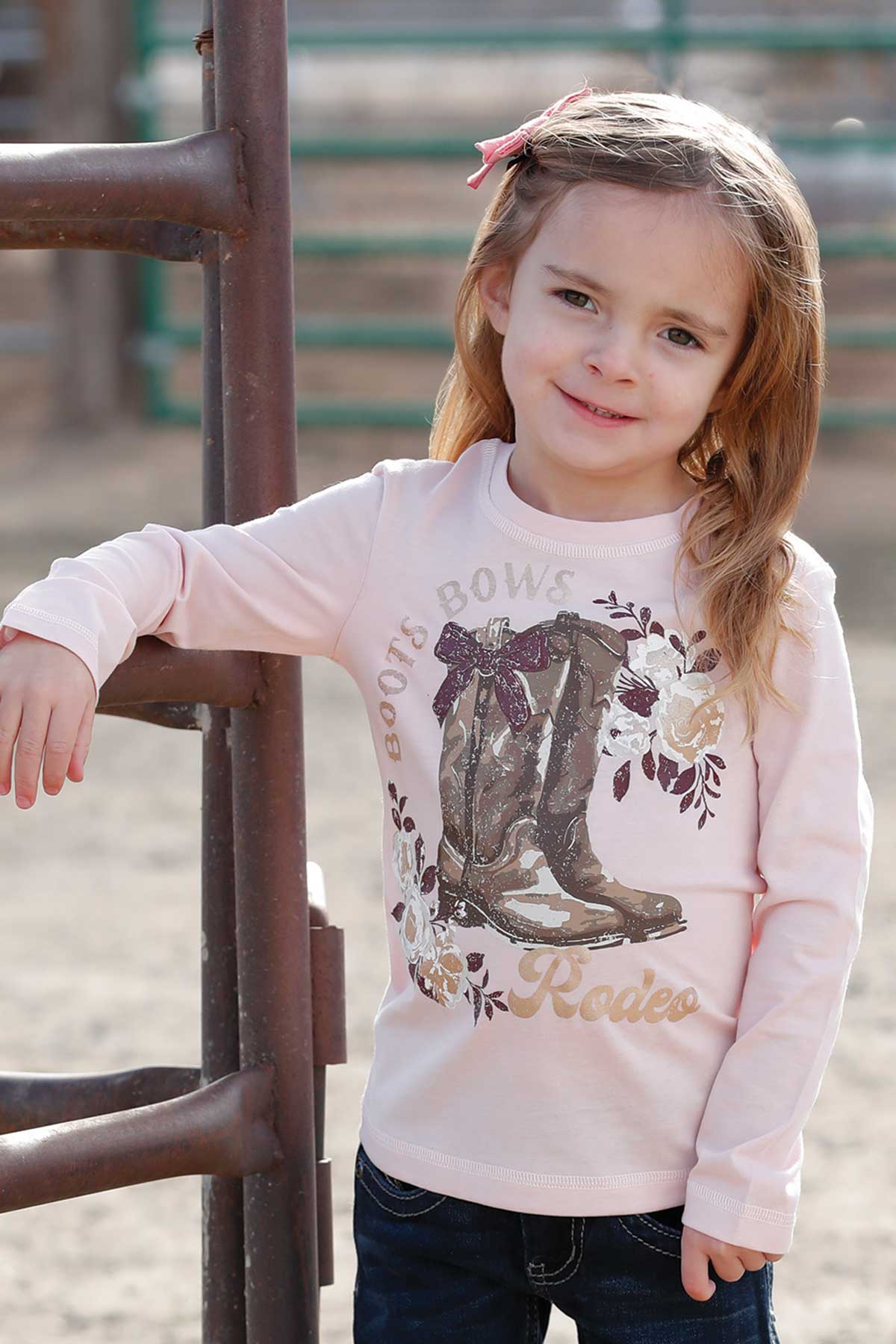 Cruel Girl's Pink Graphic Long Sleeve Tee