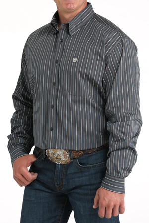 Cinch Men's Charcoal Striped Western Shirt