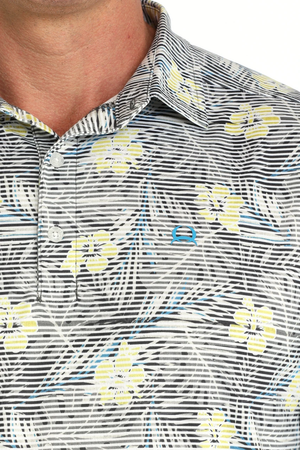Cinch Men's Arena Flex Hawaiian Print Polo