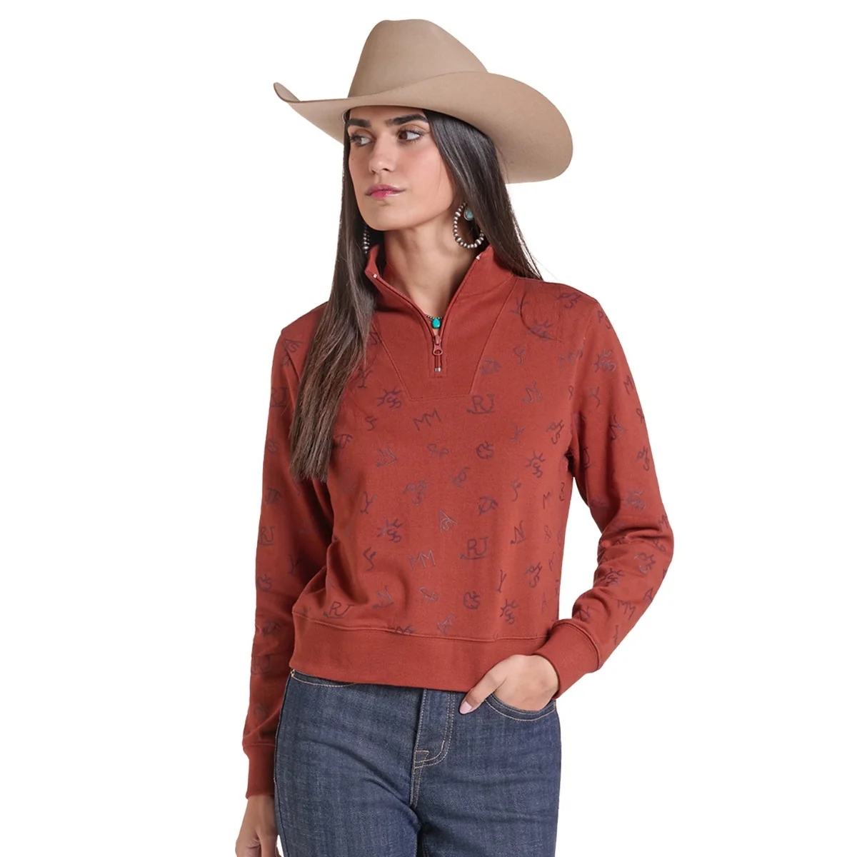 Panhandle Ladies' 1/4 Zip Ranch Brand Pullover