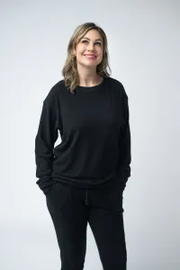 Blak long sleeve ribbed top