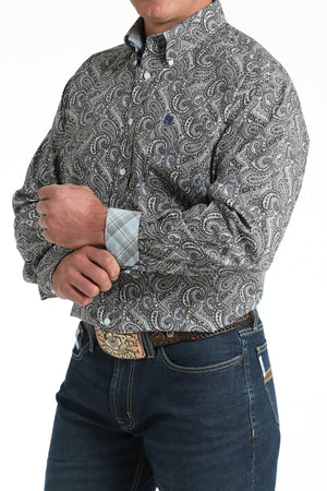 Cinch brand mens long sleeve paisley button op shirt