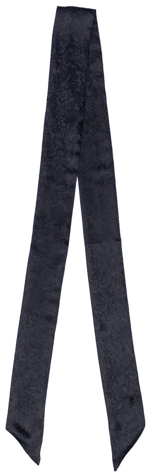 Black patterned silk scarf