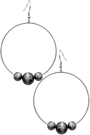 WESTERN NAVAJO PEARL WIRE HOOP EARRING
