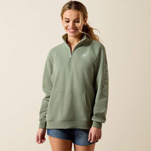 !/4 Zip green sweatshirt