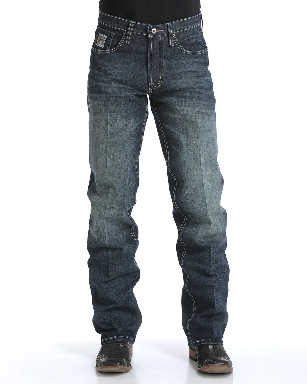 Blue jeans on a white background