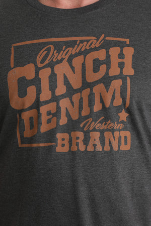Cinch Men's Charcoal Denim Brand T-Shirt