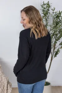 Blak long sleeve ribbed top