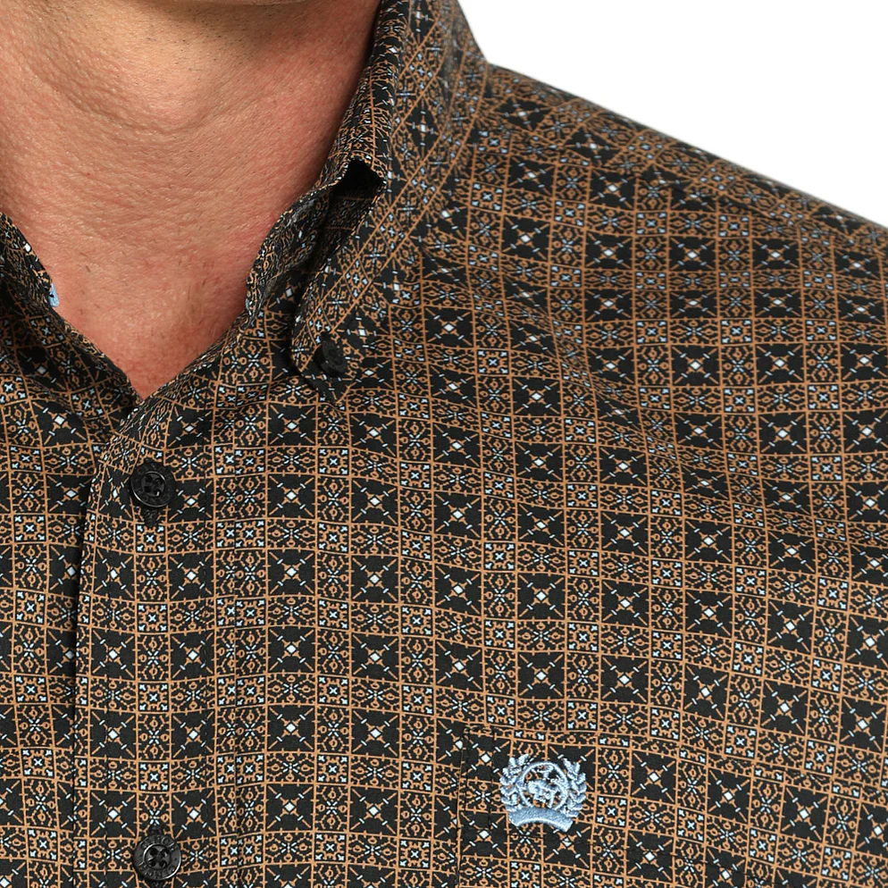 Cinch Men's Black Print Long Sleeve Button Shirt