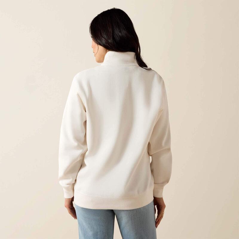 Cream-colored pullover with a graphic design