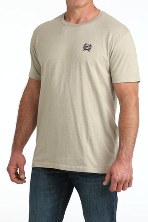 Beige t-shirt with a graphic design