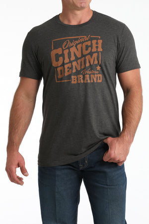 Cinch Men's Charcoal Denim Brand T-Shirt