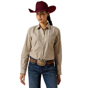 Womens Ariat Kirby Stretch Shirt in Plum Stripe