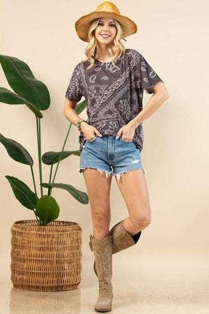 Bandana Print Short Sleeve T-shirt