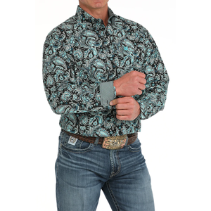 Cinch Men's Black Paisley Print Button Down Shirt