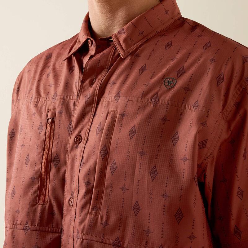 Mens Ariat Copper Brown Printed VentTEK Classic Fit Shirt