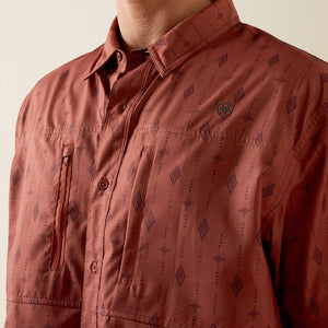 Mens Ariat Copper Brown Printed VentTEK Classic Fit Shirt