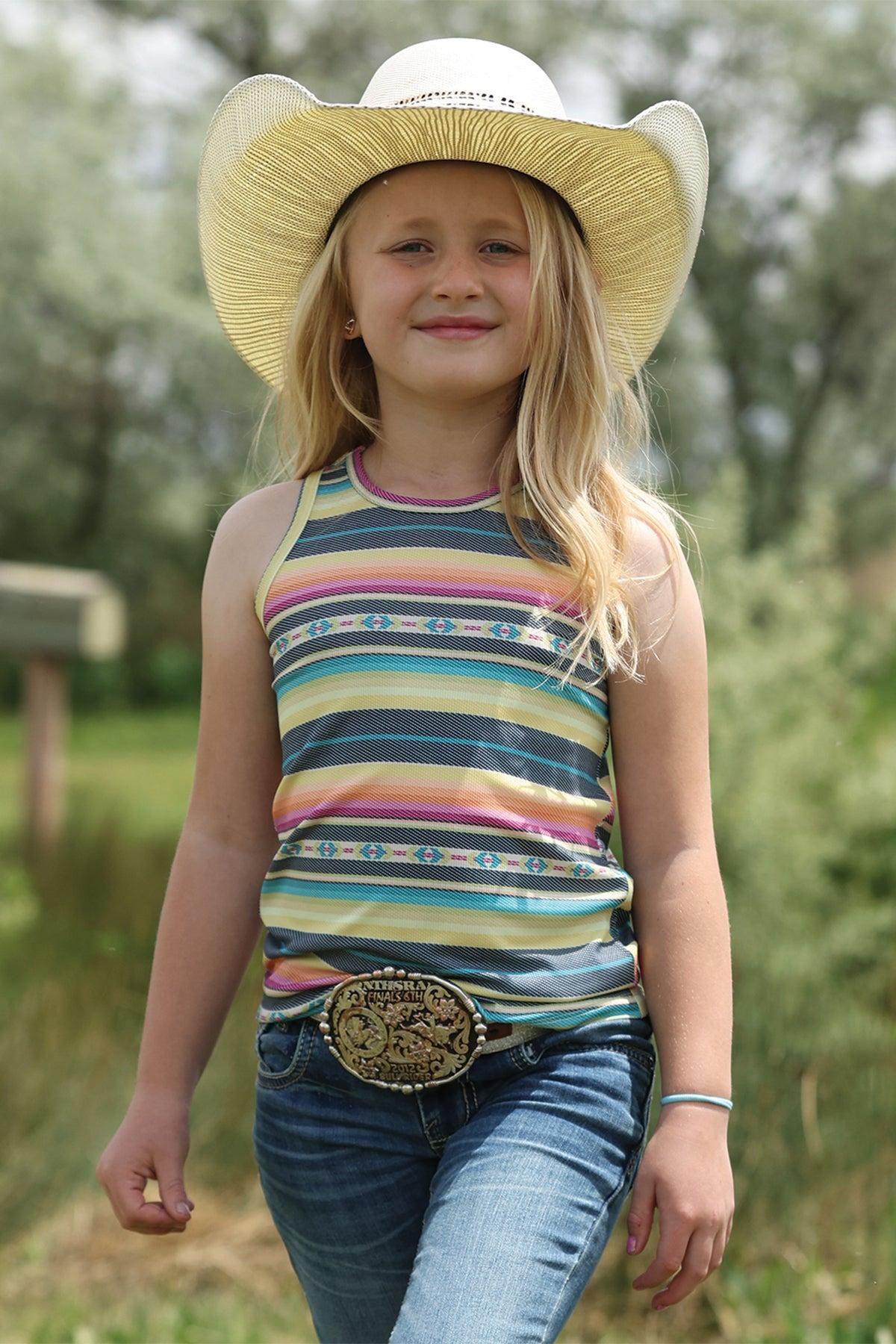 Girl's Multicolor Stripe Tank Top