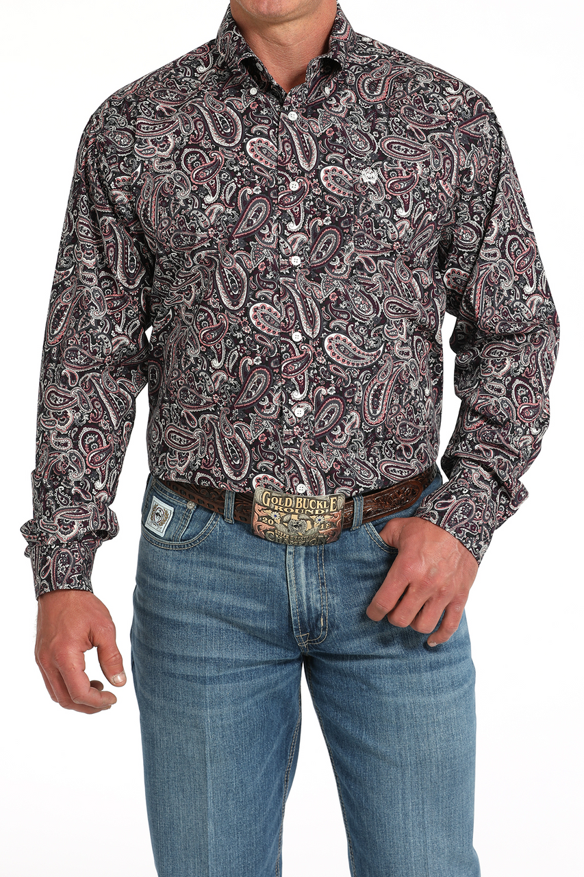 Cinch Mens Long Sleeve Paisley Shirt