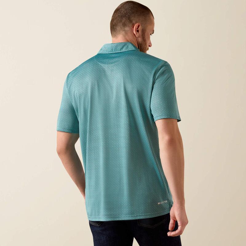Teal checkered polo shirt