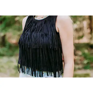 Suede Fringe Top