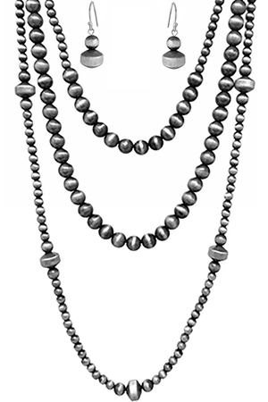 WESTERN NAVAJO PEARL LAYER NECKLACE SET
