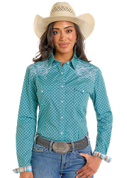 Ladies Long Sleeve Snap