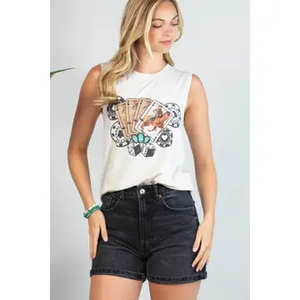 PILAR High Roller Graphic Sleeveless Top