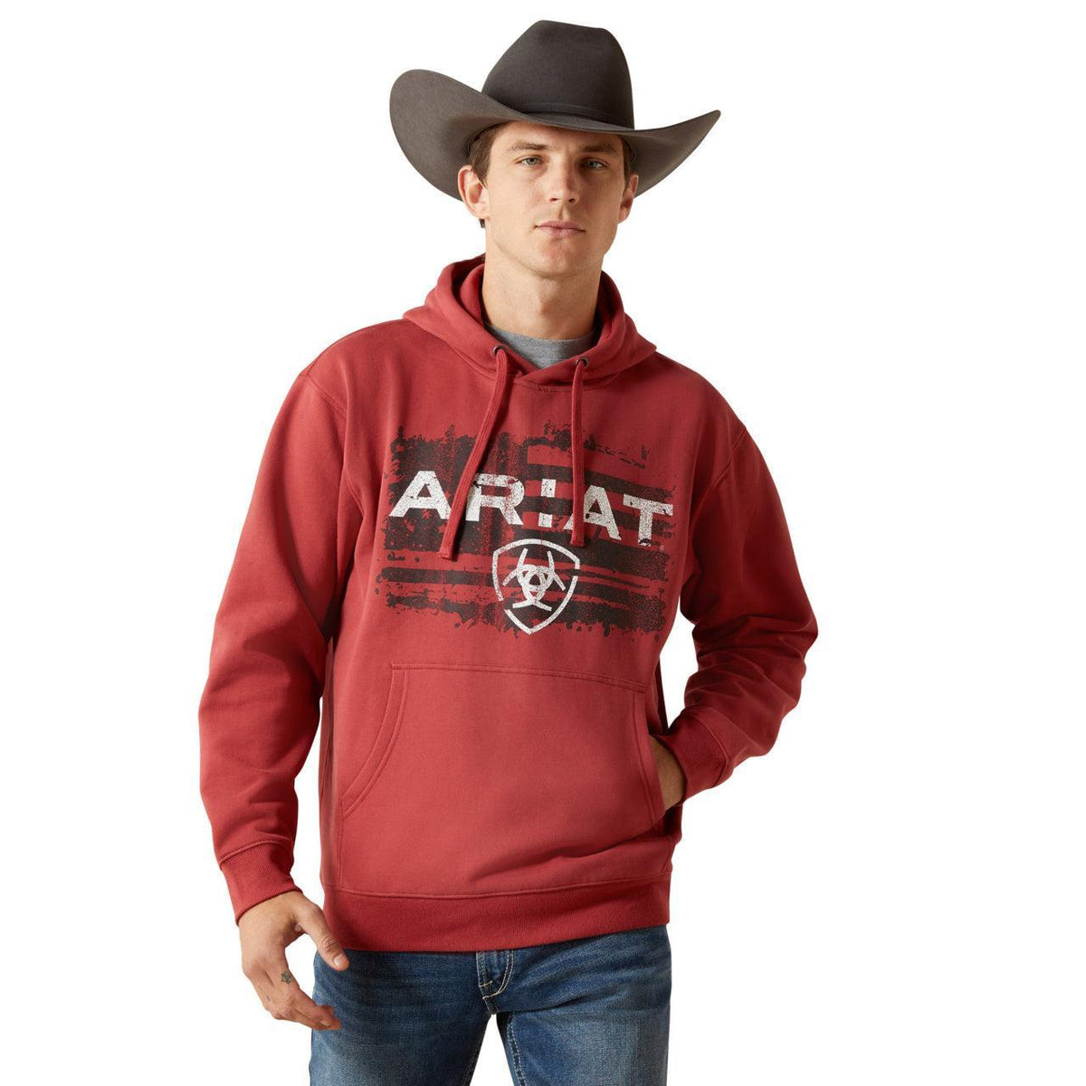 Mens Ariat Liquid Stamp Flag Hoodie