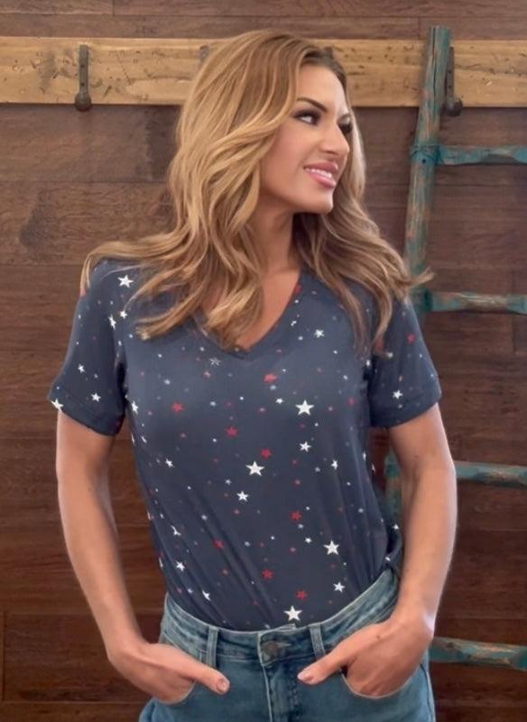 Sophie Blue Liberty Stars Top
