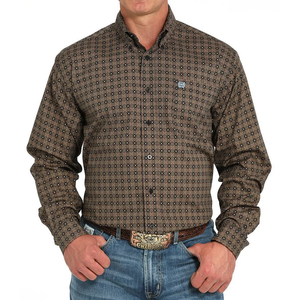 Cinch Men's Black Print Long Sleeve Button Shirt